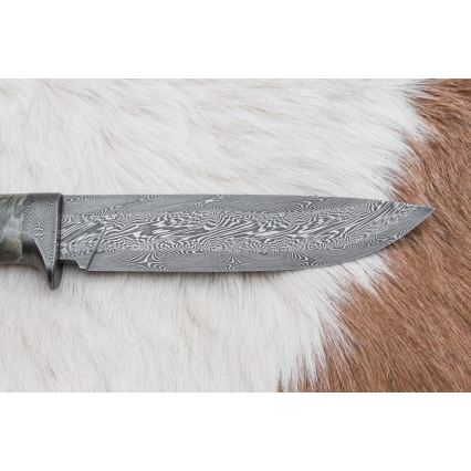 Охотничий нож из дамасской стали 14 см каштан