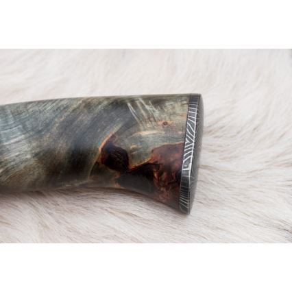 Охотничий нож из дамасской стали 14 см каштан