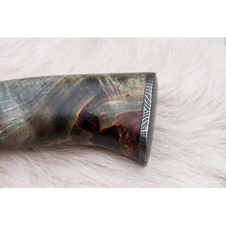 Охотничий нож из дамасской стали 14 см каштан