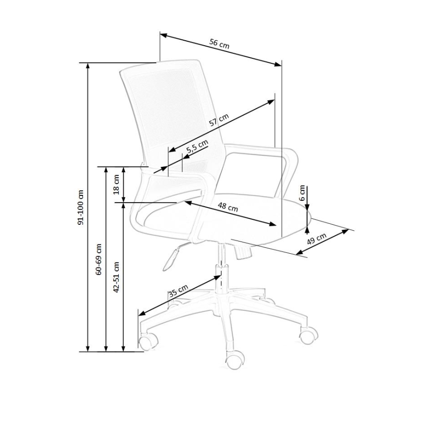 Офісне крісло TONA, чорне