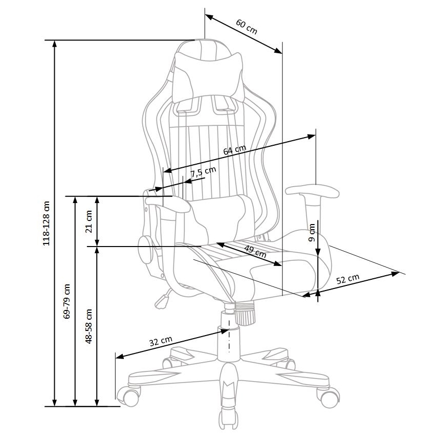 Офисное кресло KODA светло-серое/голубое