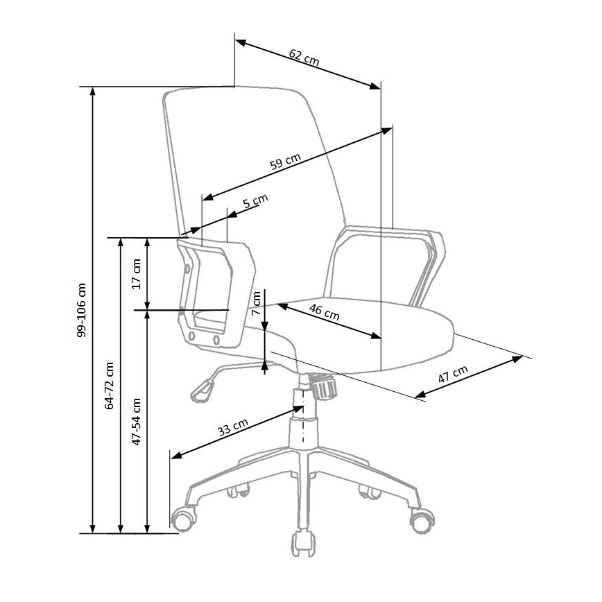 Офисное кресло LONA белое/светло-серое