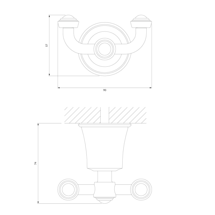 OMNIRES AL53120CR - Настінний гачок ART LINE глянцевий хром