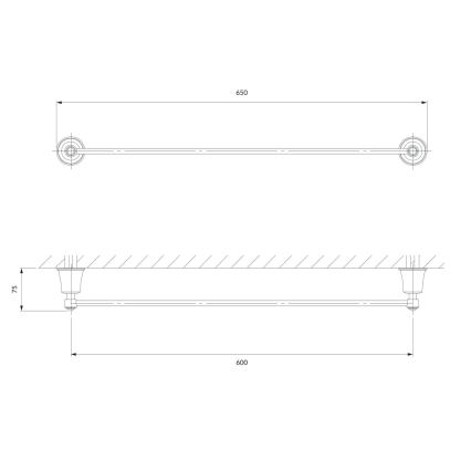 OMNIRES AL53216CR - Держатель для полотенец ART LINE 65 cm блестящий хром