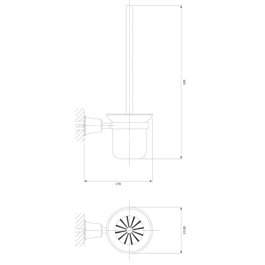 OMNIRES AL53620CR - Настенный ершик для унитаза ART LINE блестящий хром