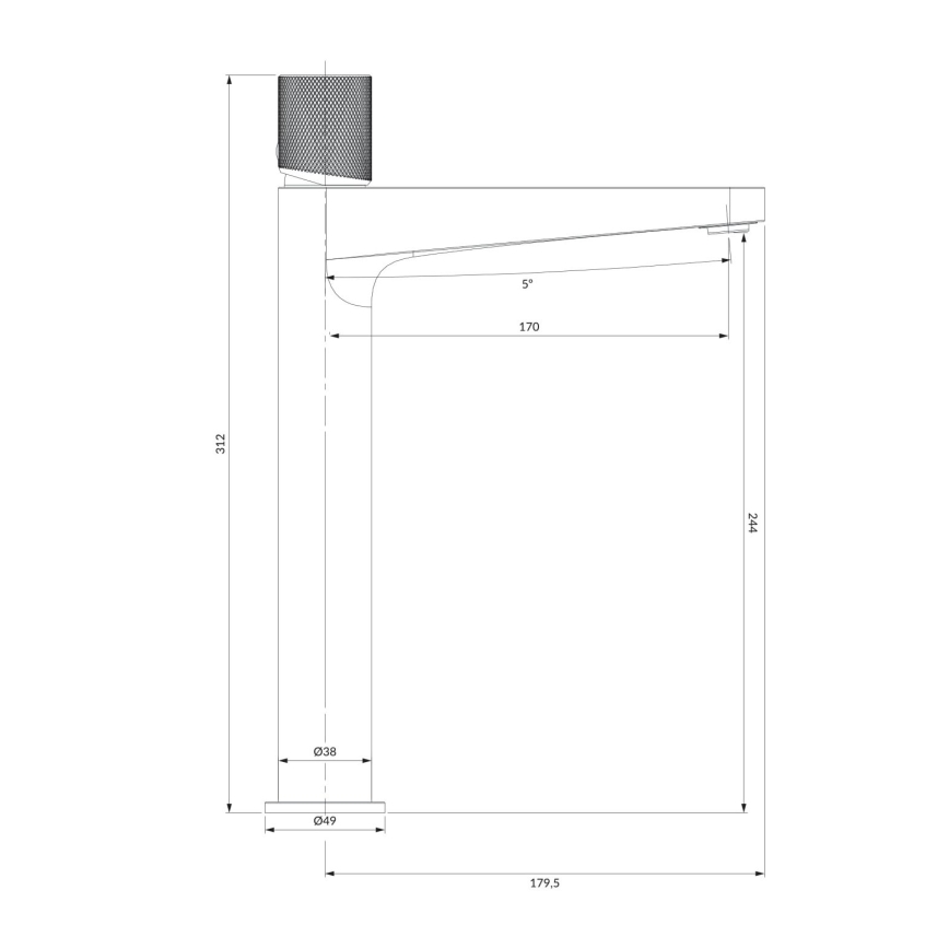 OMNIRES CT8012GLB - Смеситель для раковины CONTOUR 31,2 см шлифованный золотистый