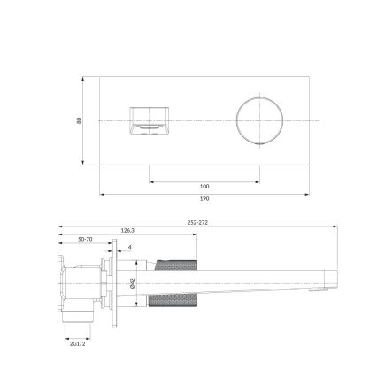OMNIRES CT8015CR - Змішувач для умивальника для прихованого монтажу CONTOUR блискучий хром