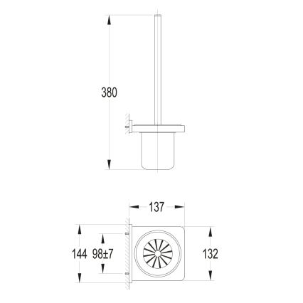 OMNIRES DA70620BL - Настенный ершик для унитаза DARLING полуматовый черный