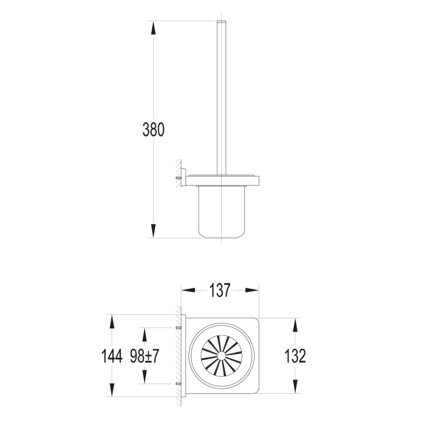 OMNIRES DA70620BL - Настенный ершик для унитаза DARLING полуматовый черный