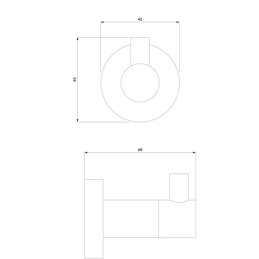 OMNIRES MP60110BL - Настенный крючок MODERN PROJECT матовый черный