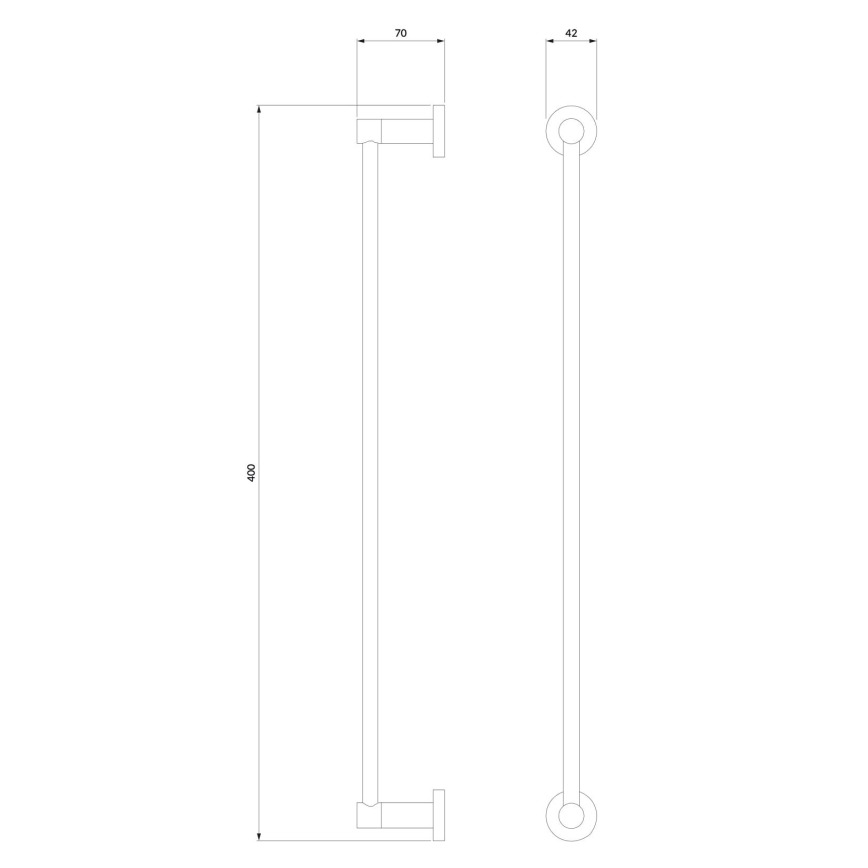 OMNIRES MP60214AT - Держатель для полотенец MODERN PROJECT 40 cm матовая черная