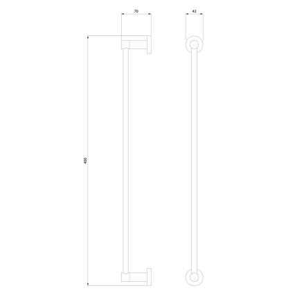 OMNIRES MP60214AT - Настінна вішалка для рушників MODERN PROJECT 40 см матовий чорний