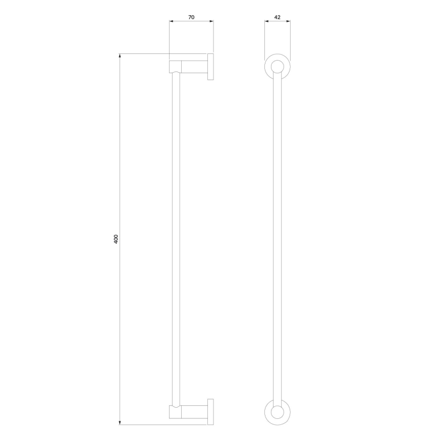 OMNIRES MP60214BL - Держатель для полотенец MODERN PROJECT 40 cm матовая черная