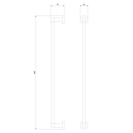 OMNIRES MP60216BL - Держатель для полотенец MODERN PROJECT 60 cm матовая черная