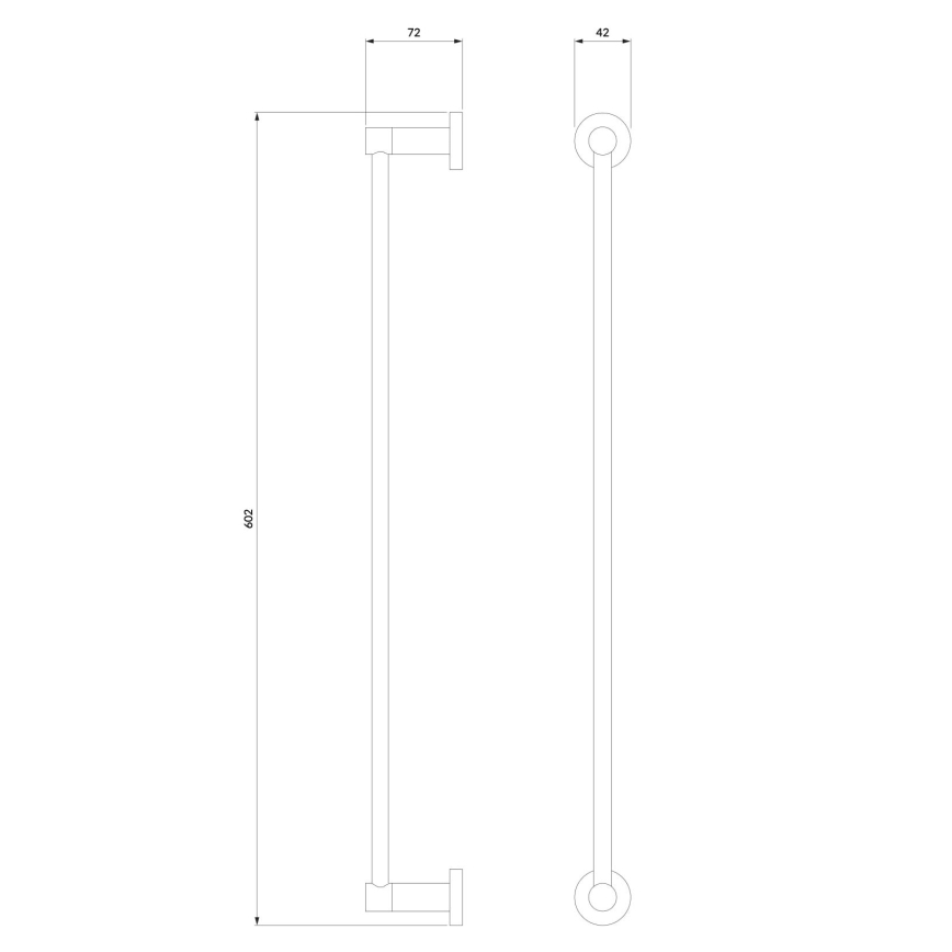 OMNIRES MP60216BL - Настінна вішалка для рушників MODERN PROJECT 60 см матовий чорний