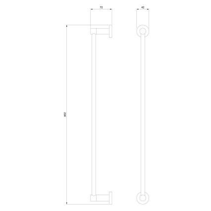 OMNIRES MP60216CR - Держатель для полотенец MODERN PROJECT 60 cm блестящий хром