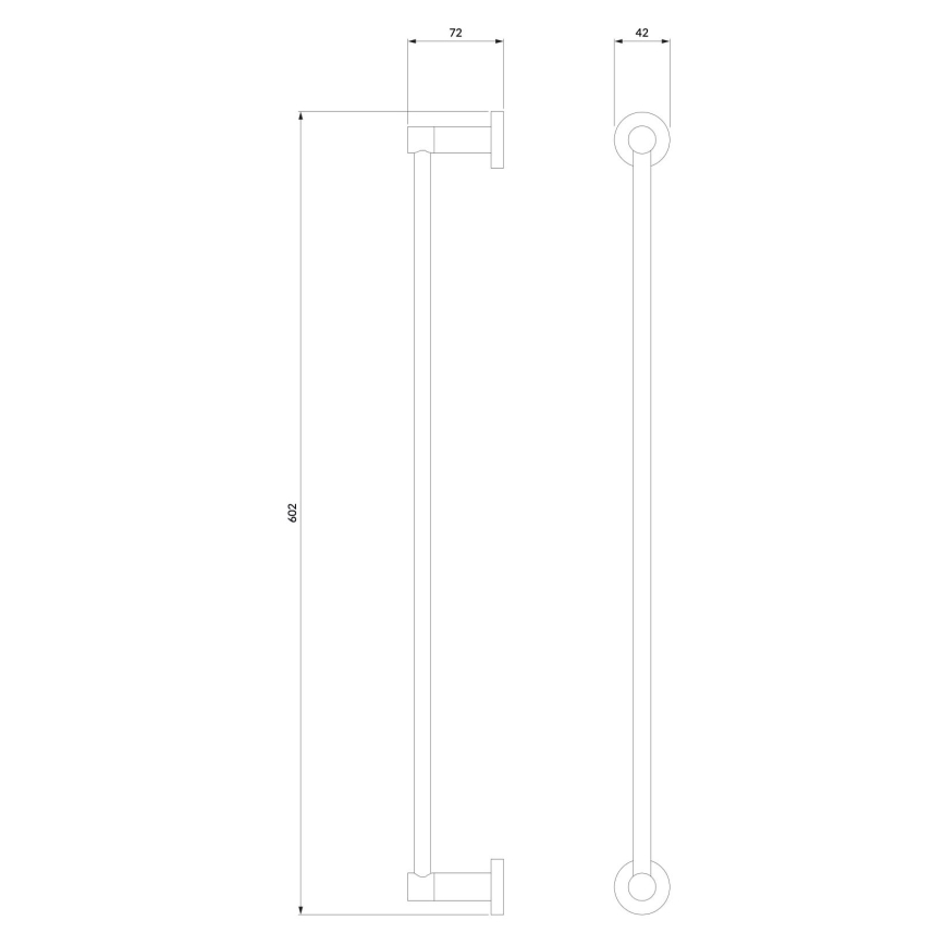 OMNIRES MP60216CR - Держатель для полотенец MODERN PROJECT 60 cm блестящий хром