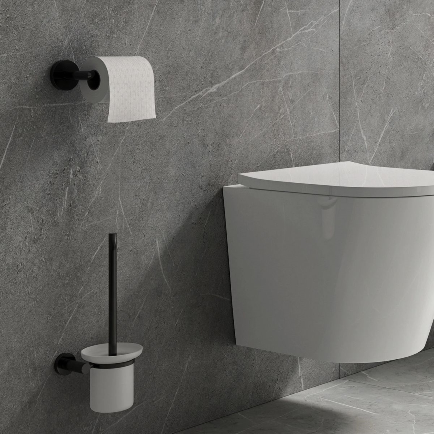 OMNIRES MP60510BL - Тримач для туалетного паперу MODERN PROJECT матовий чорний