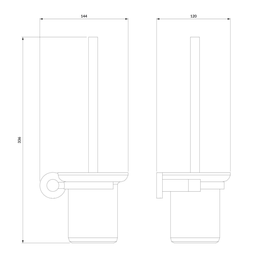 OMNIRES MP60620BL - Настенный ершик для унитаза MODERN PROJECT матовая черный