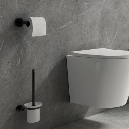 OMNIRES MP60620BL - Настінний йоржик для унітазу MODERN PROJECT матовий чорний