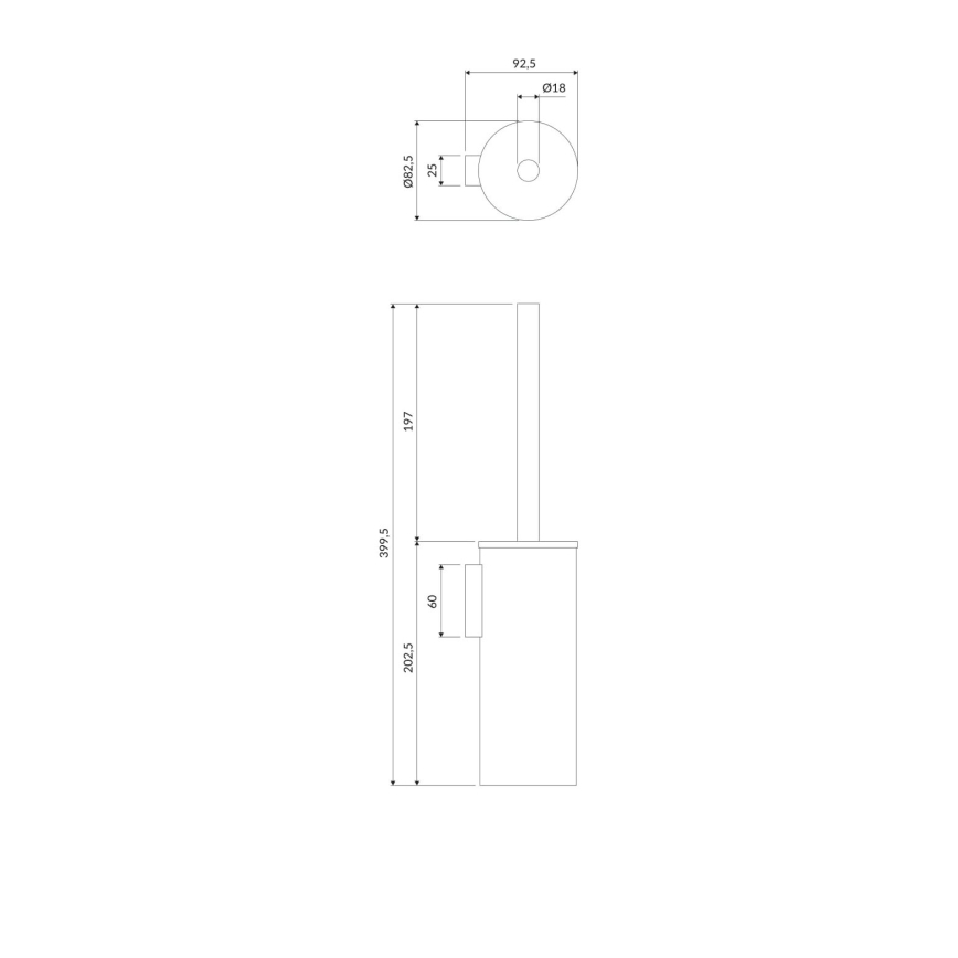 OMNIRES MP60621BL - Настінний йоржик для унітазу MODERN PROJECT матовий чорний