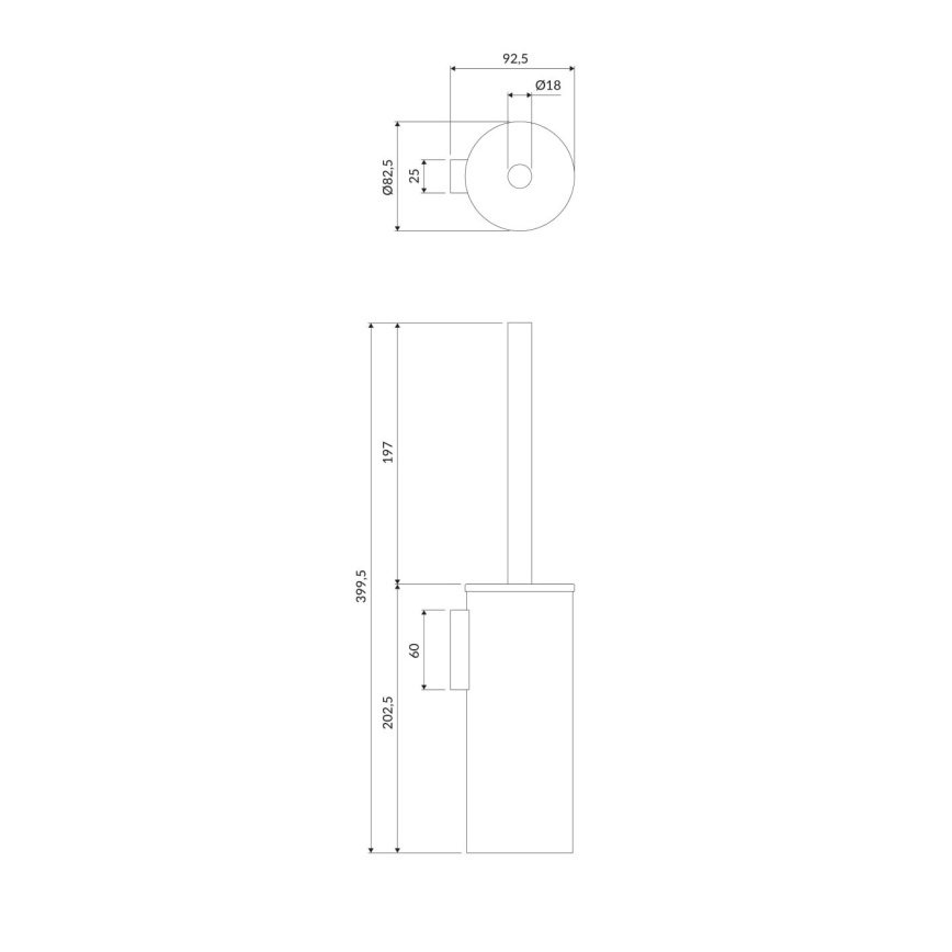 OMNIRES MP60621CR - Настенный ершик для унитаза MODERN PROJECT блестящий хром