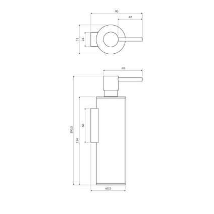 OMNIRES MP60721BL - Настенный дозатор мыла MODERN PROJECT 150 мл матовый черный