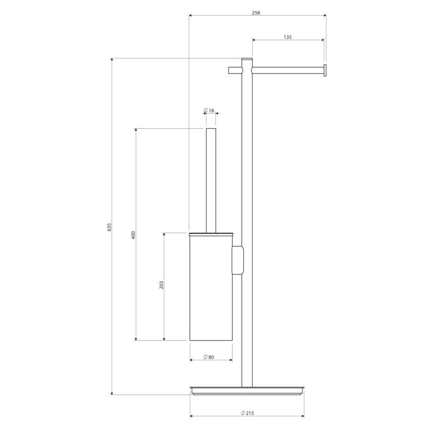 OMNIRES MP60810CR - Держатель для туалетной бумаги и ершика MODERN PROJECT блестящий хром