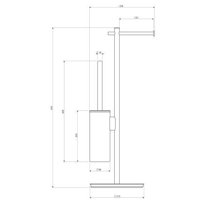 OMNIRES MP60810CR - Стійка для туалетного паперу і йоржика MODERN PROJECT глянцевий хром