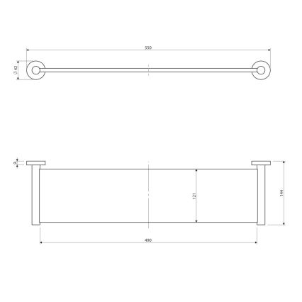 OMNIRES MP60930CR - Настенная полка MODERN PROJECT 55 cm блестящий хром