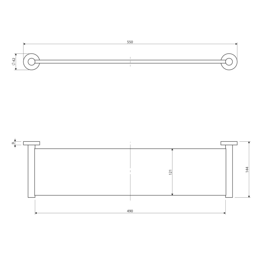 OMNIRES MP60930CR - Настенная полка MODERN PROJECT 55 cm блестящий хром