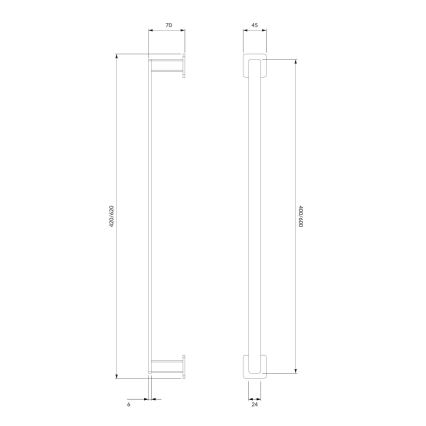 OMNIRES NL80214CR - Держатель для полотенец NELSON 42 cm блестящий хром