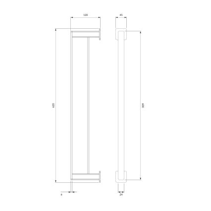 OMNIRES NL80226CR - Держатель для полотенец NELSON 62 см блестящий хром