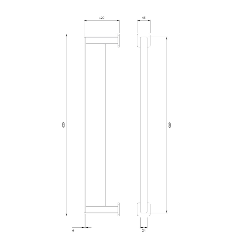 OMNIRES NL80226CR - Держатель для полотенец NELSON 62 см блестящий хром