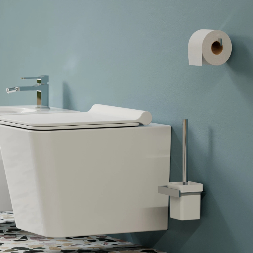 OMNIRES NL80620CR - Настінний йоржик для унітазу NELSON глянцевий хром