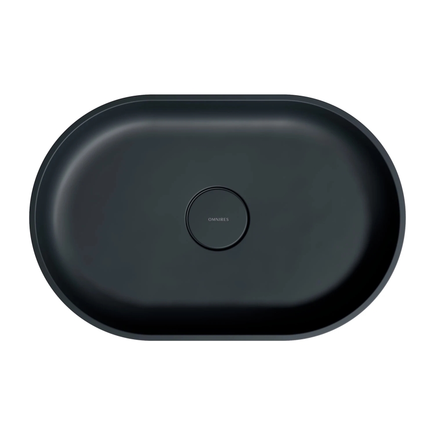 OMNIRES OVOUNBLV - Раковина для установки на столешницу OVO 55x36 см, доломит/матовая черная лава