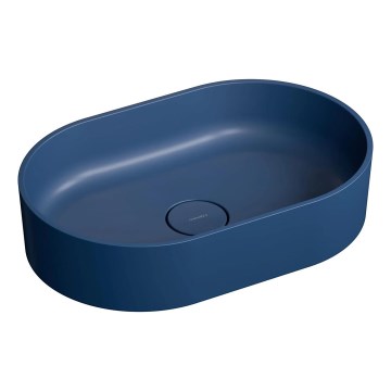 OMNIRES OVOUNMB - Раковина на столешницу OVO 55x36 см доломит/матовый темно-синий