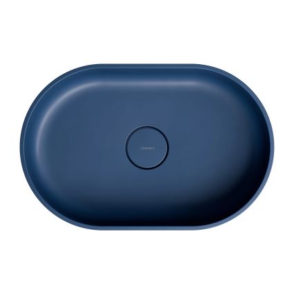 OMNIRES OVOUNMB - Раковина для установки на столешницу OVO 55x36 см, доломит/матовый полуночный синий