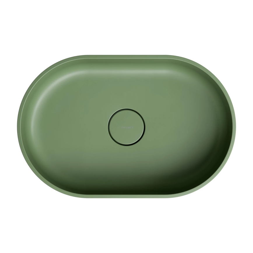 OMNIRES OVOUNOL - Раковина на столешницу OVO 55x36 см доломит/матовый оливковый