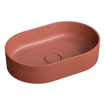 OMNIRES OVOUNTE - Раковина на столешницу OVO 55x36 см доломит/матовый терракотовый