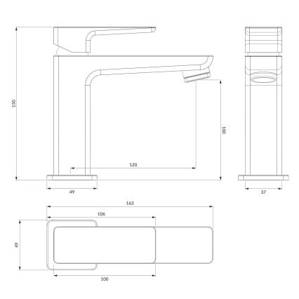 OMNIRES PM7410CR - Смеситель для раковины PARMA 15 см блестящий хром