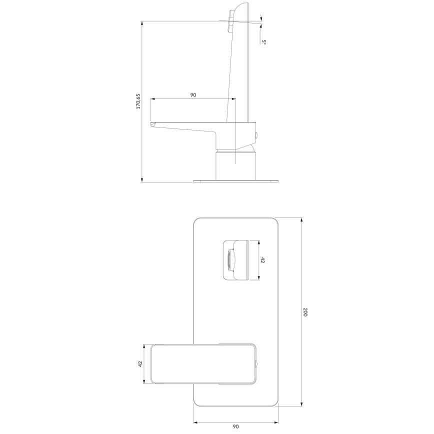 OMNIRES PM7415BL - Смеситель для раковины для скрытого монтажа PARMA матовый черный