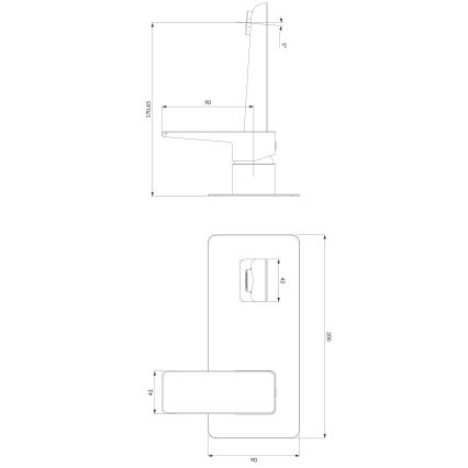 OMNIRES PM7415BL - Вбудований змішувач для умивальника PARMA матовий чорний