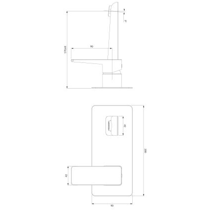 OMNIRES PM7415CR - Змішувач для умивальника для прихованого монтажу PARMA блискучий хром