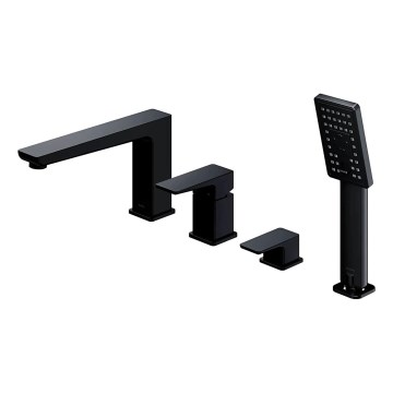 OMNIRES PM7432BL - Смеситель для ванны 4 отверстия PARMA матовый черный