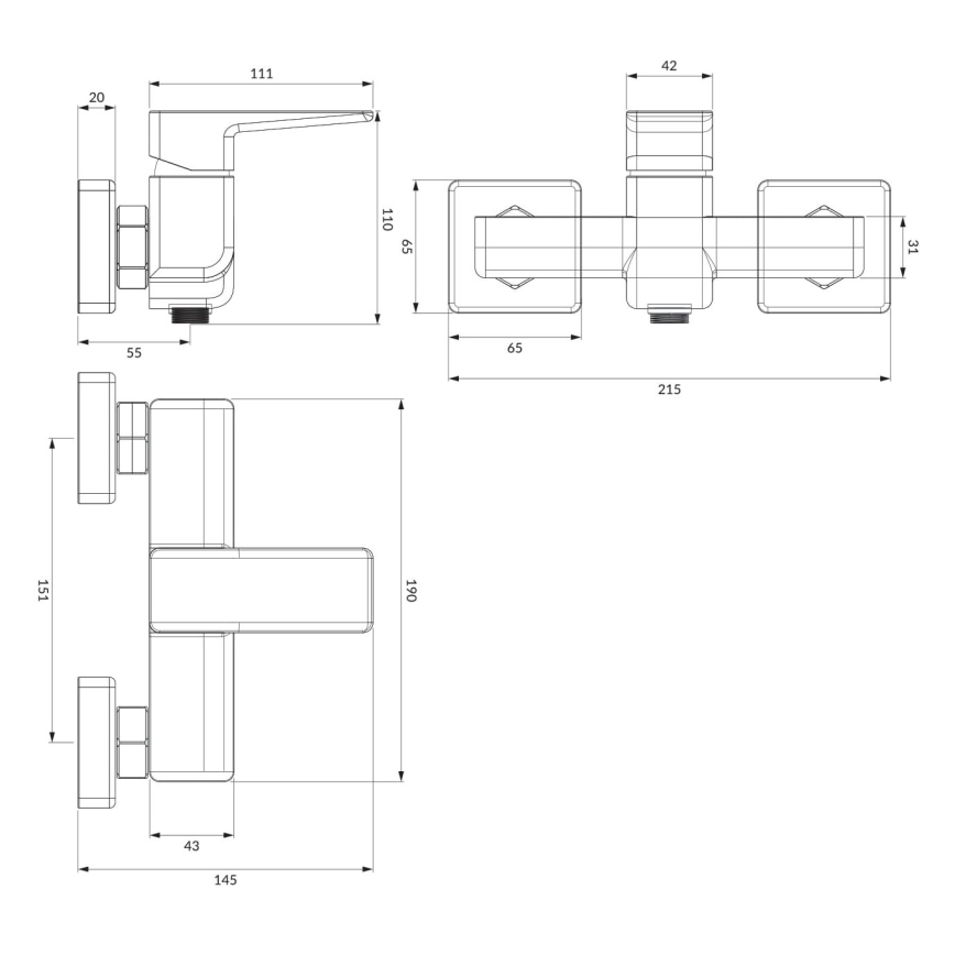 OMNIRES PM7440CR - Змішувач для душу PARMA глянцевий хром