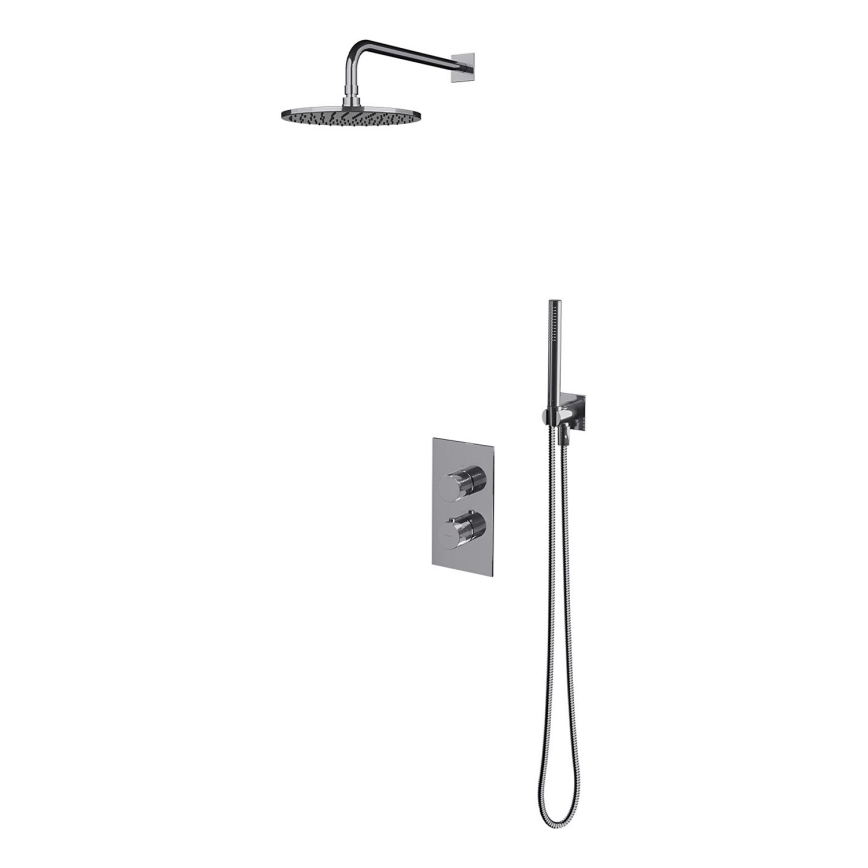 OMNIRES SYSCT11CR - Душевой комплект с термостатическим встроенным смесителем CONTOUR, глянцевый хром