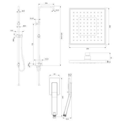 OMNIRES SYSJIMJIMCR - Душовий комплект JIMJIM блискучий хром
