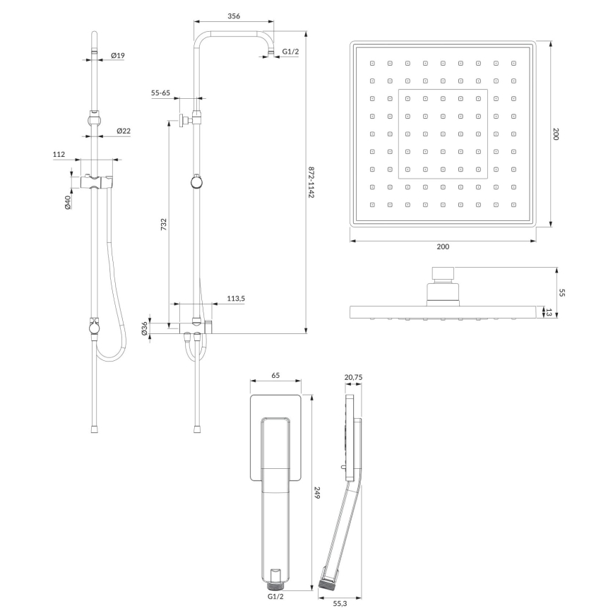 OMNIRES SYSJIMJIMCR - Душовий комплект JIMJIM блискучий хром