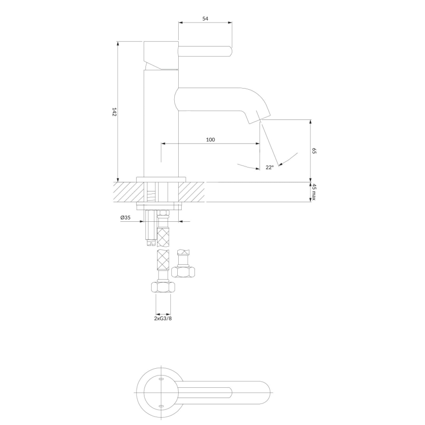 OMNIRES Y1210CR - Смеситель для раковины Y 14,2 см блестящий хром